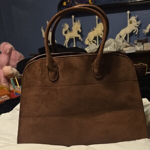 The Row Brown Suede Satchel